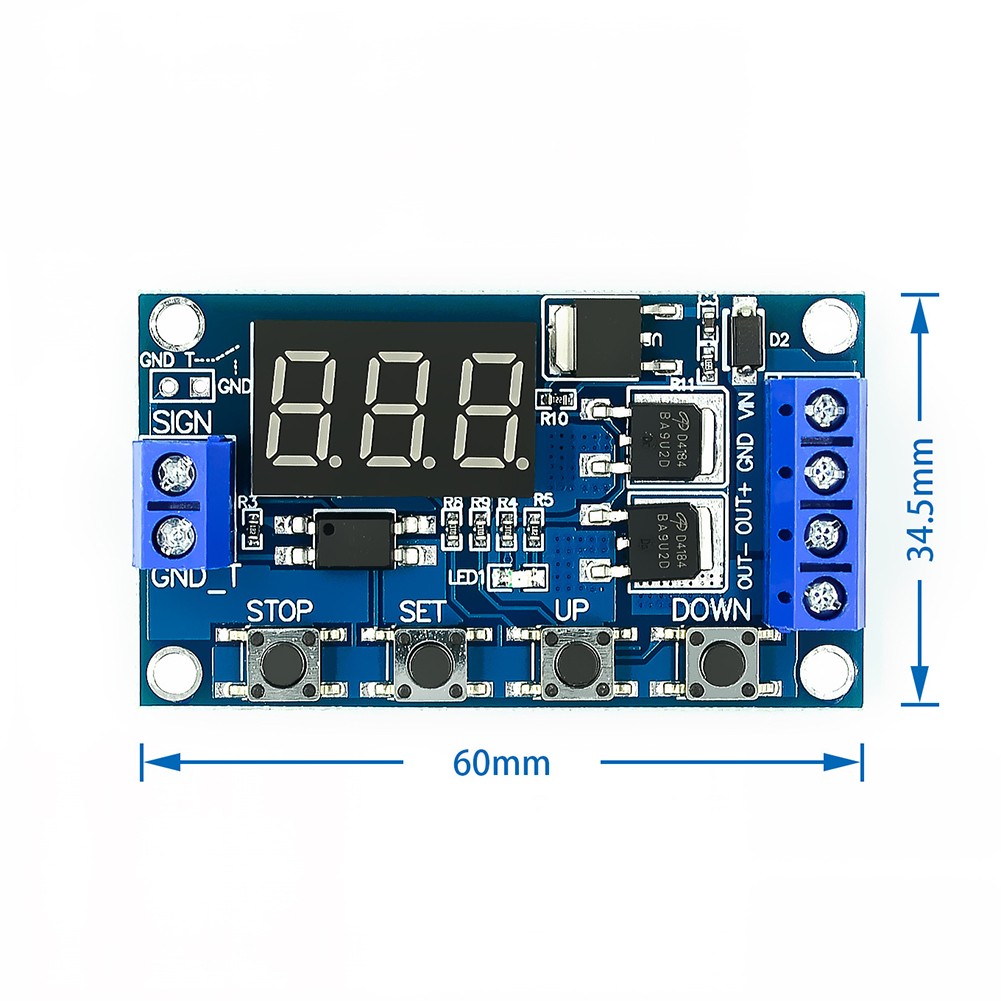 Dc12V 24V Dual Mos Led Digital Delay Controller Trigger Cycle Timer