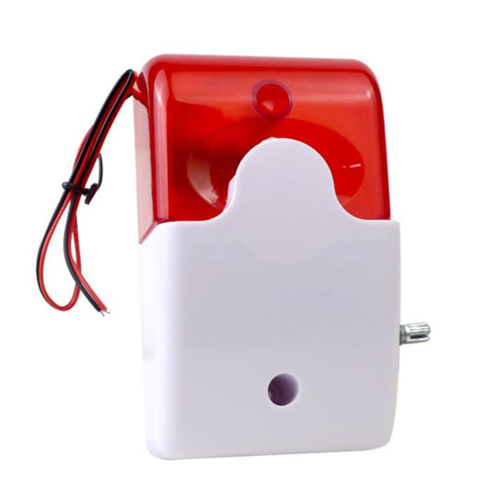 Dc12V Sound Alarm Strobe Flashing Red Light Sound Siren Security Alarm
