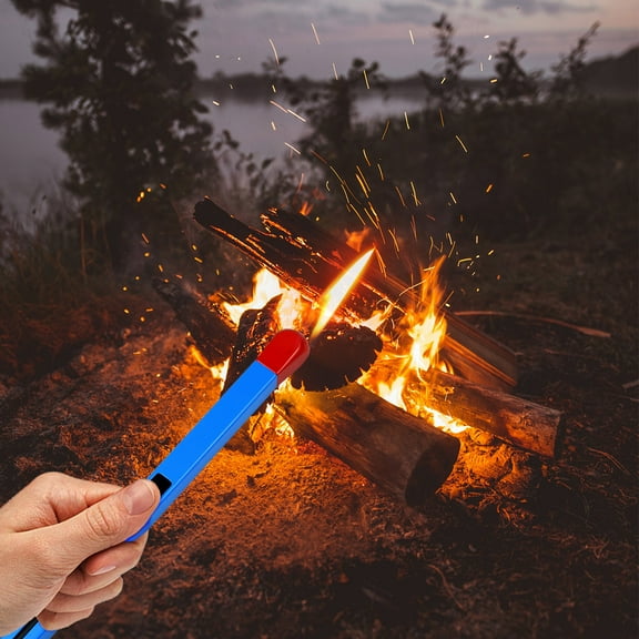 DcGZvy 2Pcs Long Lighters for Candle Big Match Lighter Metal Lighter Butane Lighter Funny Lighters for Camping Bbq Fireplaces Blue