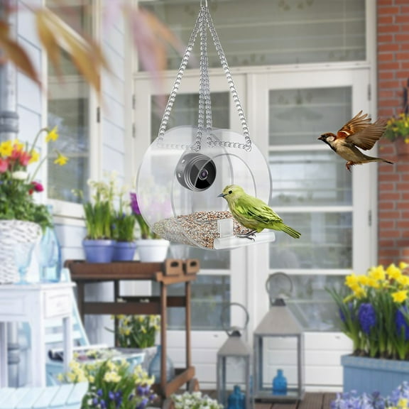DcGZvy Bird Feeders for Outdoors Smart Bird Feeder with Camera Hanging Bird Feeder Waterproof Bird Feeders Small Bird Feeder Gifts for Bird Lovers