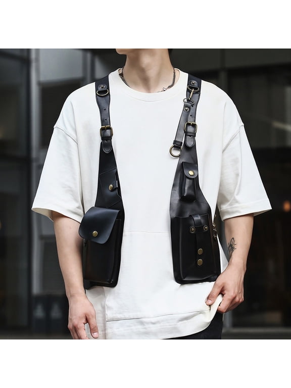 Black Armpit Bag for Men, Leather Shoulder Bag for Men, Double Shoulder Armpit Bag for Men, Shoulder Holster