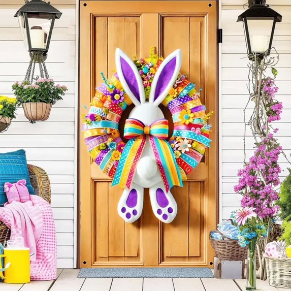 DcGZvy Easter Front Door Cover Office Door Decorations Holiday Decoration Background Hanging Decor 35.4*70.9in Cute Prints Party Supplies
