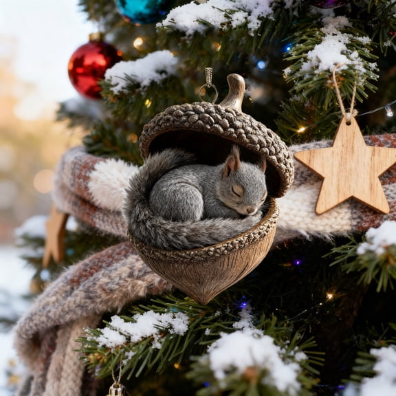 DcGZvy Forest Animal Ornament Classy Christmas Decor, Forest Animals Decoration Christmas Gift, Animal Christmas Acrylic Ornament(1PC)