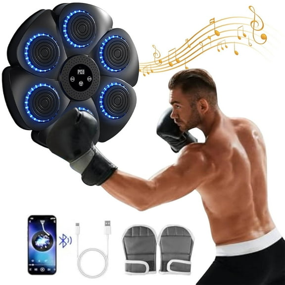 DcGZvy Music Boxing Machine Bluetooth Smart Boxing Traineing Machine Smart Boxing Pad Trainer Boxing Wall Mount Machine for Kids Adult Fitness Equipment for Home, Office, Gym