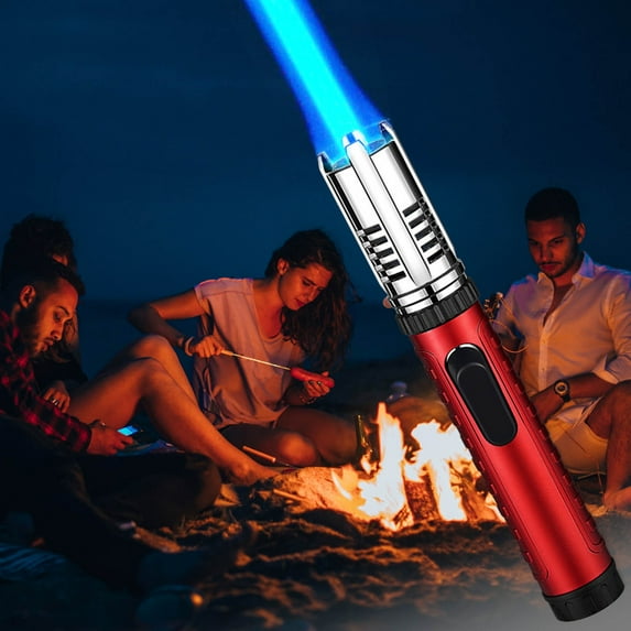 DcGZvy Torch Flame Lighter Candle Lighters, Butane Lighter Kitchen Long Handle Lighter, Camping Outdoor Windproof Straight Flame Lighters
