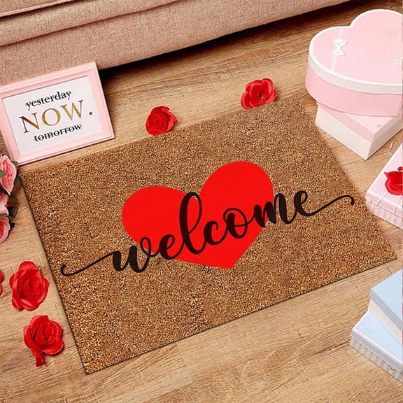 DcGZvy Valentine'S Day Decorative Rug Non Slip Bathroom Rug Washable Rug Cute Print Rug Boho Area Rug Toilet Rug 16 *24 in