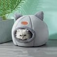 thumbnail image 1 of DcGZvy Warm Pet Cave Indoor Cat House Soft Cat Tent Bed Cute Cat Cubby Cozy Dog House Bed Pet Supplies Black of Friday, 1 of 7