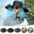 thumbnail image 1 of DcGZvy Wide Brim Solar Fan Hat,1 PC Mask, Hat with Fans Solar Power, Removable & USB Charging Fan, Sun Hats for Men Women Outdoor Fishing (Black), 1 of 9