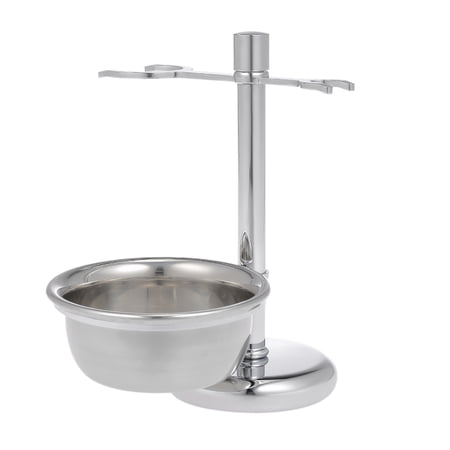Dcenta 2 in 1 Stainless Steel Shaving Holder for Shaving Razor Brush & Shaving Soap Bowl Men's Shaving Kit Male Shaving Tool Set
