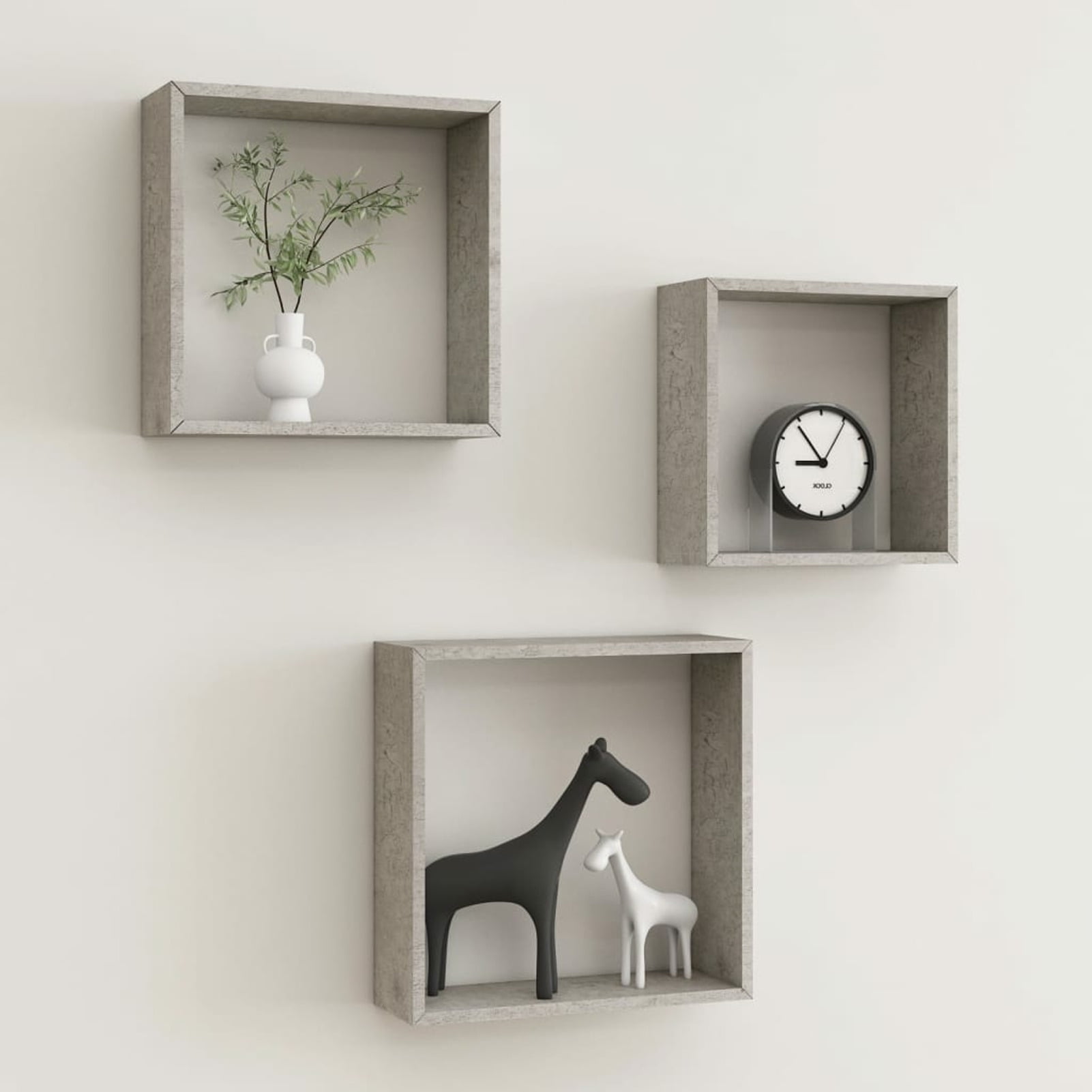 Dcenta 3 Piece Wall Cube Floating Shelves MDF Wall Mount Collectables
