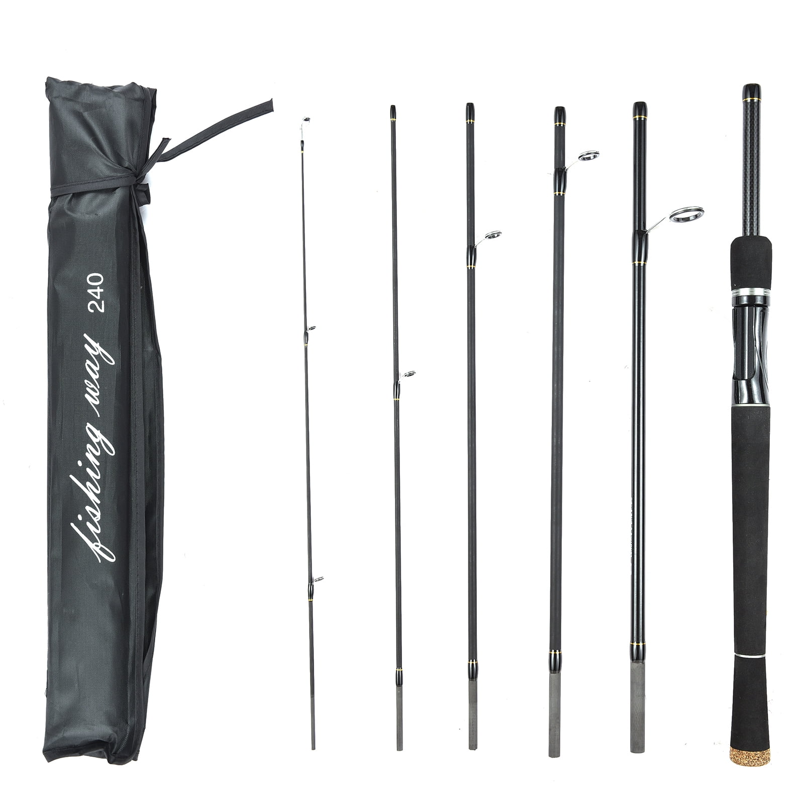 Dcenta 6 Piece Fishing Pole Ultralight Spinning/Casting Rod Travel