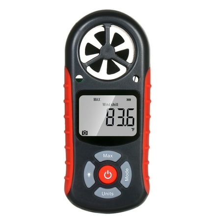 Dcenta 8 in 1 Handheld Digital Anemometer Wind SpeedWind ChillTemperatureHumidityHeat IndexDew PointBarometric PressureAltitude Meter Digital Meteorograph with LCD Backlight