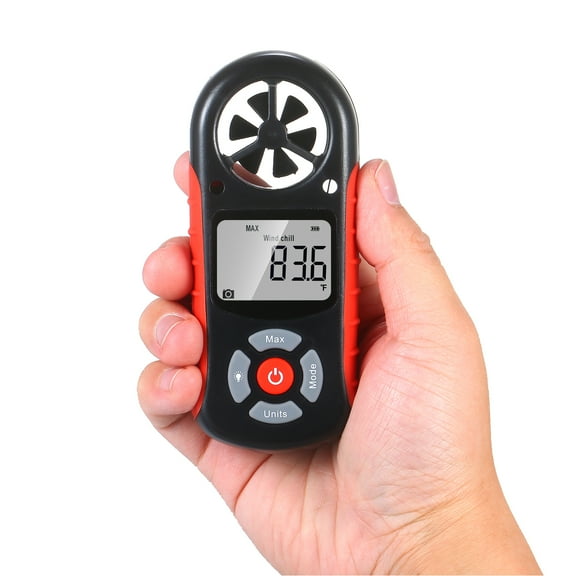 Dcenta 8 in 1 Handheld Digital Anemometer Wind SpeedWind ChillTemperatureHumidityHeat IndexDew PointBarometric PressureAltitude Meter Digital Meteorograph with LCD Backlight
