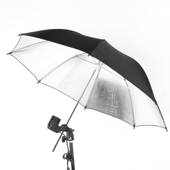Dcenta 83cm 33in Studio Photo Strobe Flash Reflector Black Silver Umbrella