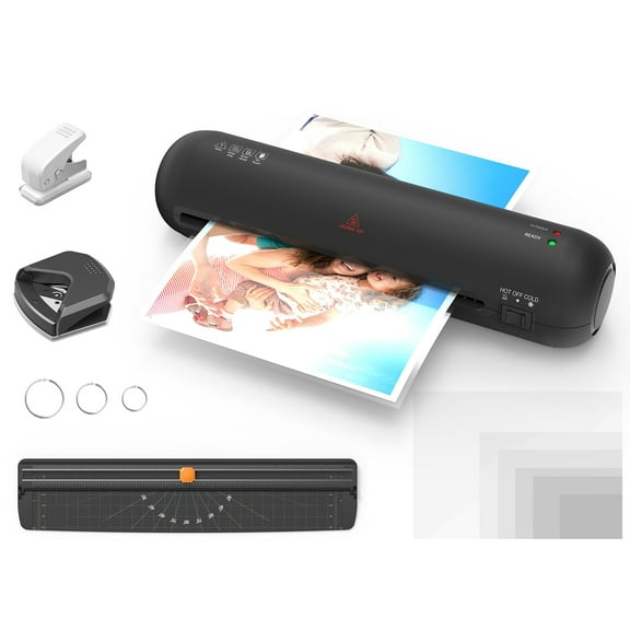 Dcenta A4 Laminator Machine, 9 Inch Cold Thermal Laminator, 6 in 1 Personal Laminating Machine with 12 Laminating Pouches for Home Office School