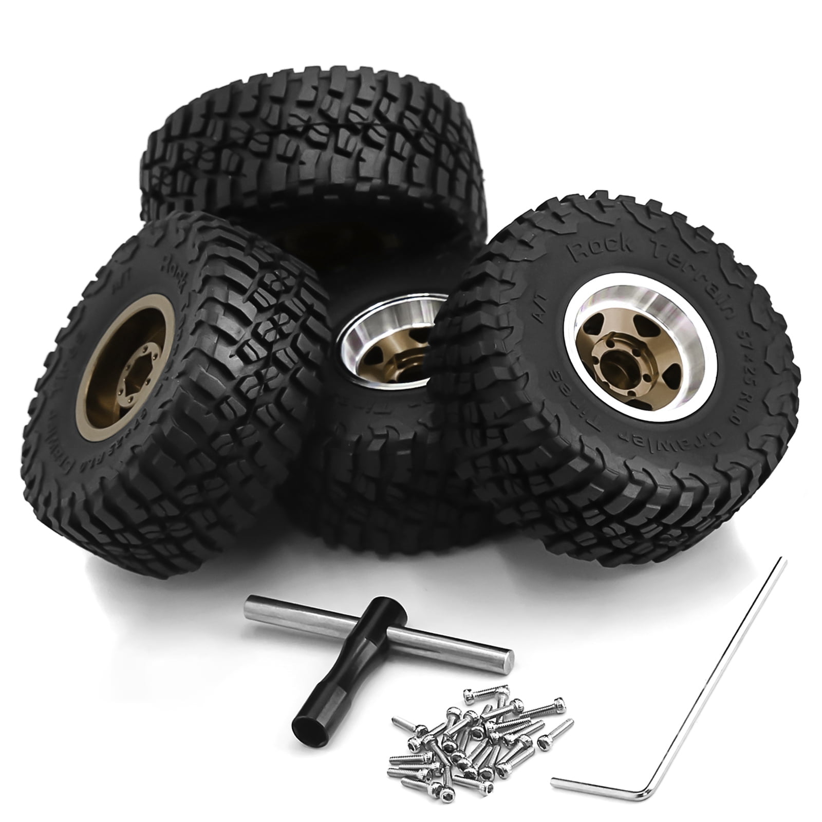 Dcenta Car Tire Set for Axial SCX24 AX24 TRX4M FCX24 4pcs Rubber Tires ...