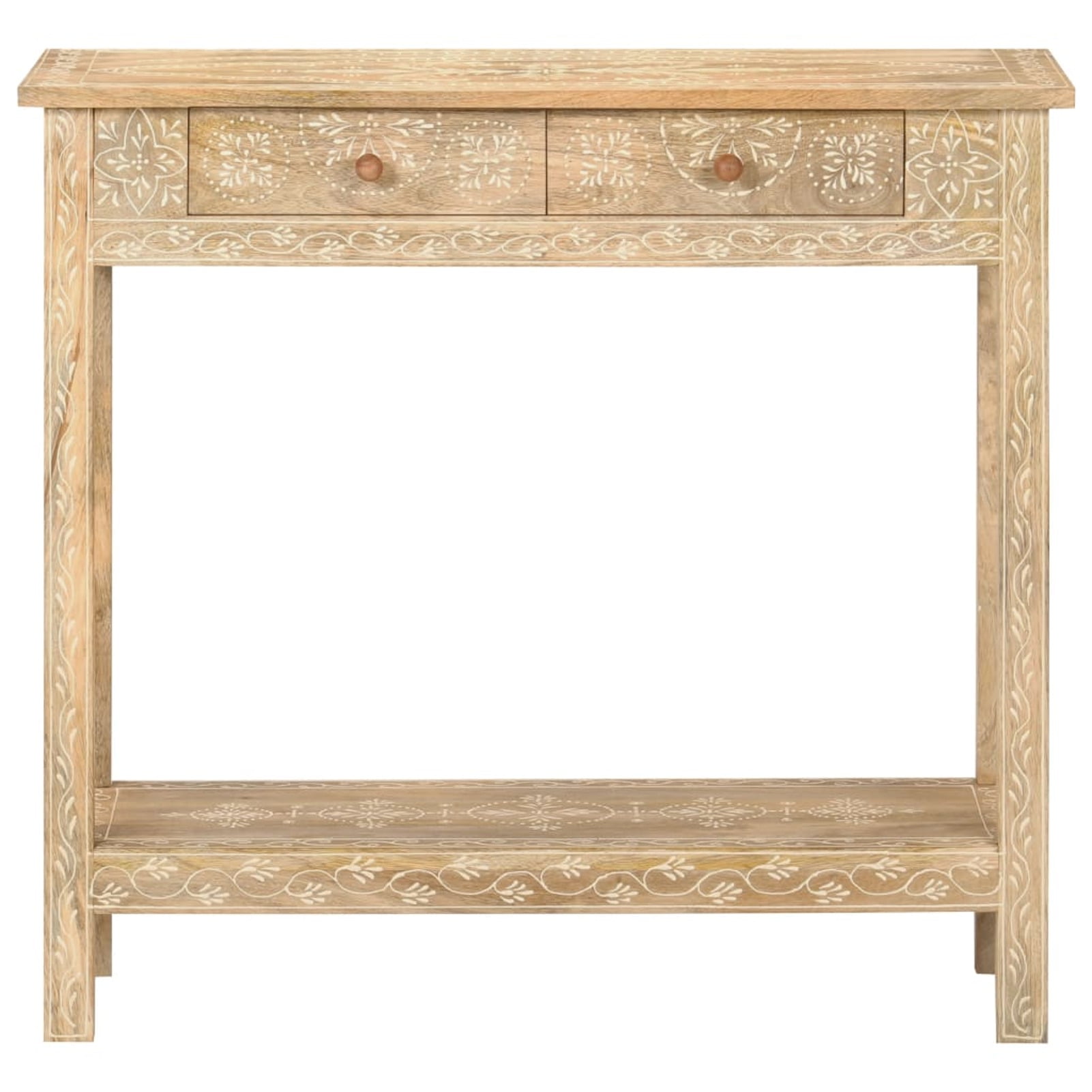 Save 23 • Natural Mango Wood Console Table with Storage Drawers — free download