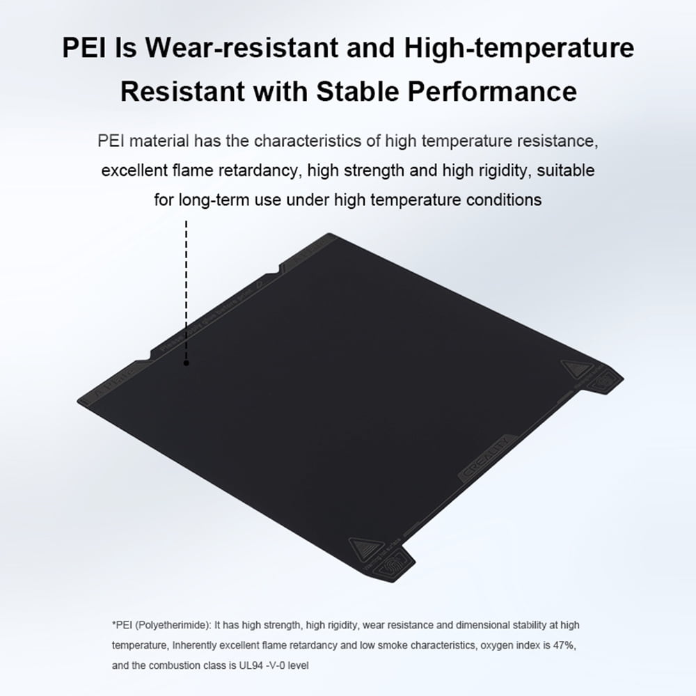 Dcenta Creality 3D Smooth PEI Build Plate Kit for Ender-3 S1 Pro, Ender-5 S1,  Strong Magnetic Heat Bed, PLA ABS ASA PETG TPU PC PA Filament 
