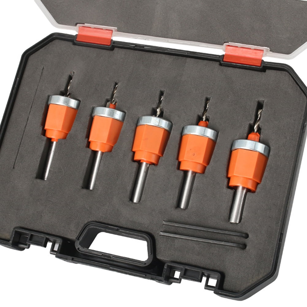Dcenta Drill Bit Kit for Woodworking Adjustable Depth Forstner Bit with
