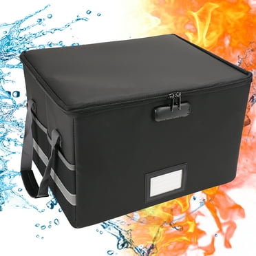 Dcenta Fireproof Document Box File Organizer with Combination Lock, Black