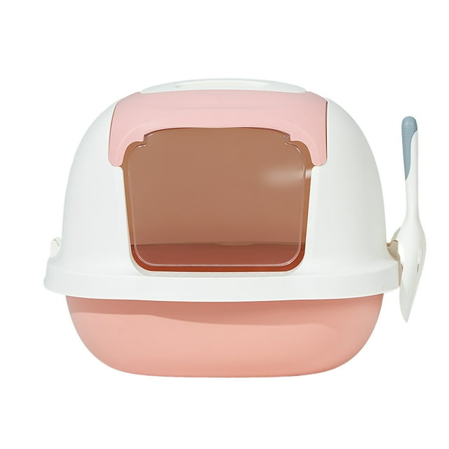 Dcenta Folding Door Cat Litter Box Easy Cleaning with Shovel and Air