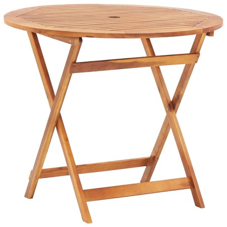 Dcenta Folding Garden Table Dining Table Portable Camping Table for Dining Room Balcony Garden Backyard Indoor  Furniture 35.4"x29.5" Solid Acacia Wood