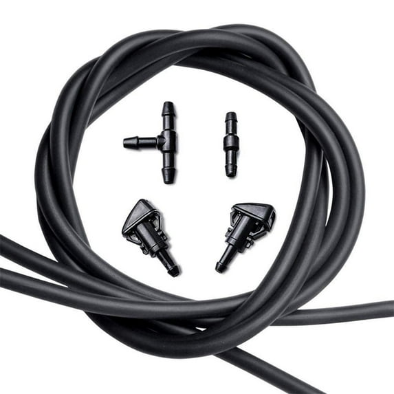 Dcenta Front Windshield Washer Squirter Nozzle Spray and 2 Meters Fluid Hose with 3 Pcs Connector