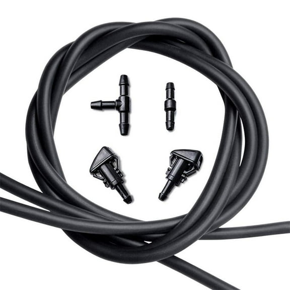 Dcenta Front Windshield Washer Squirter Nozzle Spray and 2 Meters Fluid Hose with 3 Pcs Connector