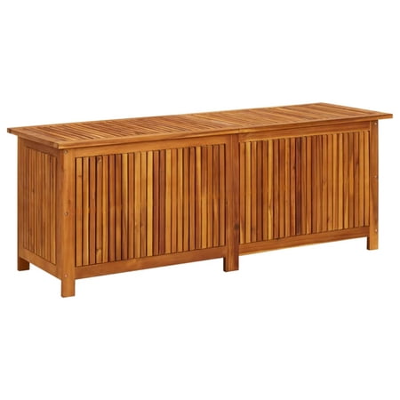 Dcenta Garden Storage Box Acacia Wood Storage Container Deck Box Tool Organization for Patio, Lawn, Poolside, Backyard, Outdoor Furniture 59 x 19.6 x 22.8 Inches (W x D x H)