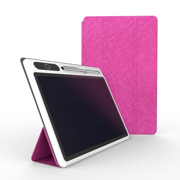 Dcenta LCD Writing Tablet 10.1in Doodle Drawing Pad Handwriting Board with PU Cover Magnetic Stylus Red