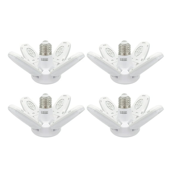 Dcenta LED Garage Lights- Dimmable Garage Lights Ceiling, 38W 6000LM 6500K E27/B22 LED Garage Ceiling Lights with 4 Adjustable Panels for Garages, Workshop,indoor, outdoor, workshop and warehouse,