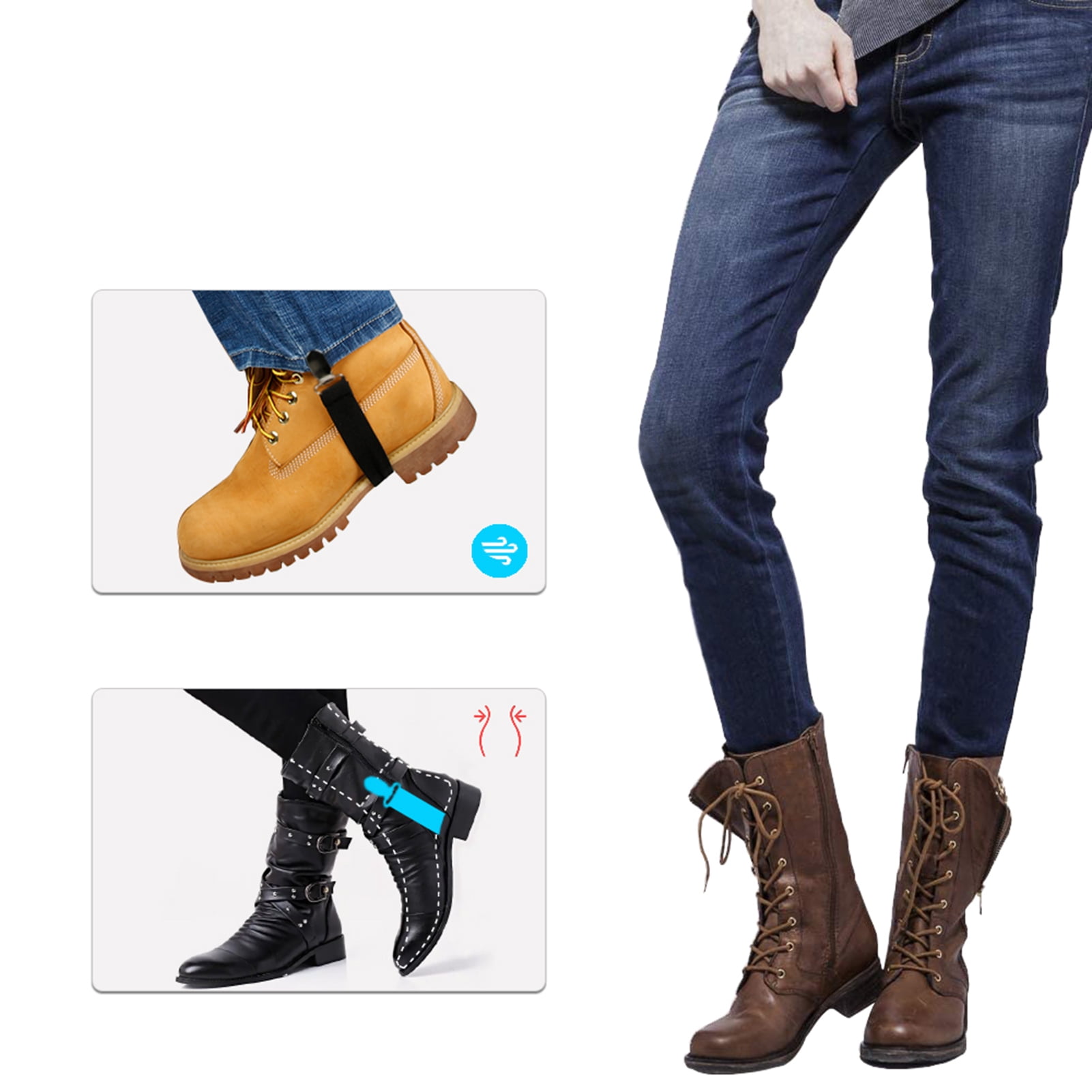 Dcenta Motorcycle Pant Leg Clamps Adjustable Boot Straps Clips Pant