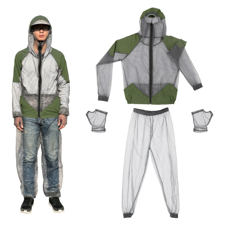 Dcenta Outdoor Mosquito Repellent Suit Bug Jacket Mesh Hooded Suits Fishing Camping Jacket Protective Mesh Fishing Clothes Mosquito Suit