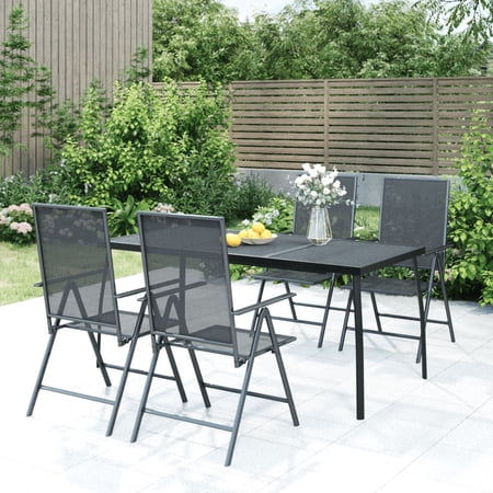 Dcenta Patio Table Anthracite 65"x31.5"x28.3" Steel Mesh