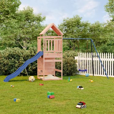 Swing-N-Slide Jamboree Fort Wooden Backyard Swing Set with Yellow Wave ...