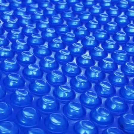 Dcenta Round  Pool Cover PE Film with Air Chambers Heat-retaining Solar Swimming Pool Water Surface Cover Blue 118 Inch Diameter
