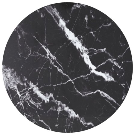 Dcenta Round Table Top Tempered Glass with Marble Design Replacement Tabletop Black for Dining Tables, Coffee Tables, Garden Tables, Bar Tables 31.5 x 0.4 Inches (Diameter x T)