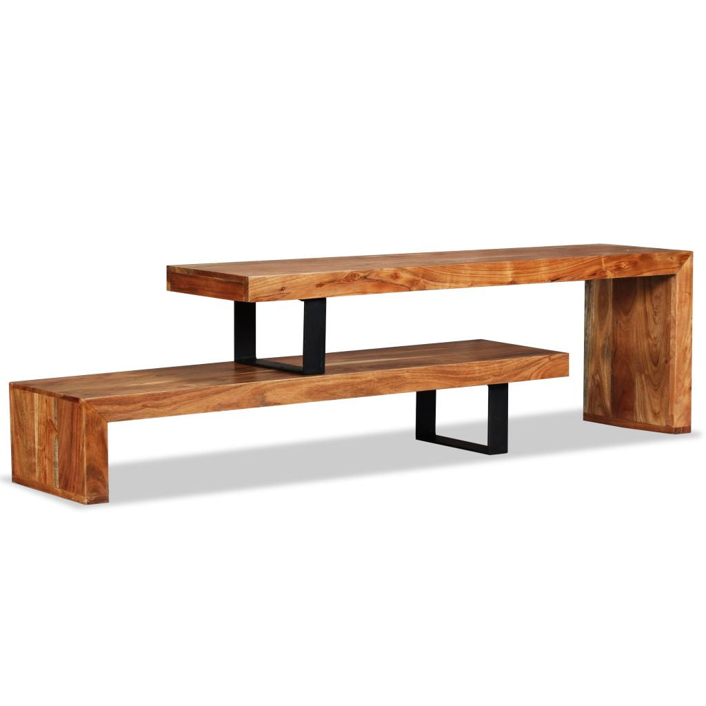 Dcenta TV Stand Solid Acacia Wood Walmart