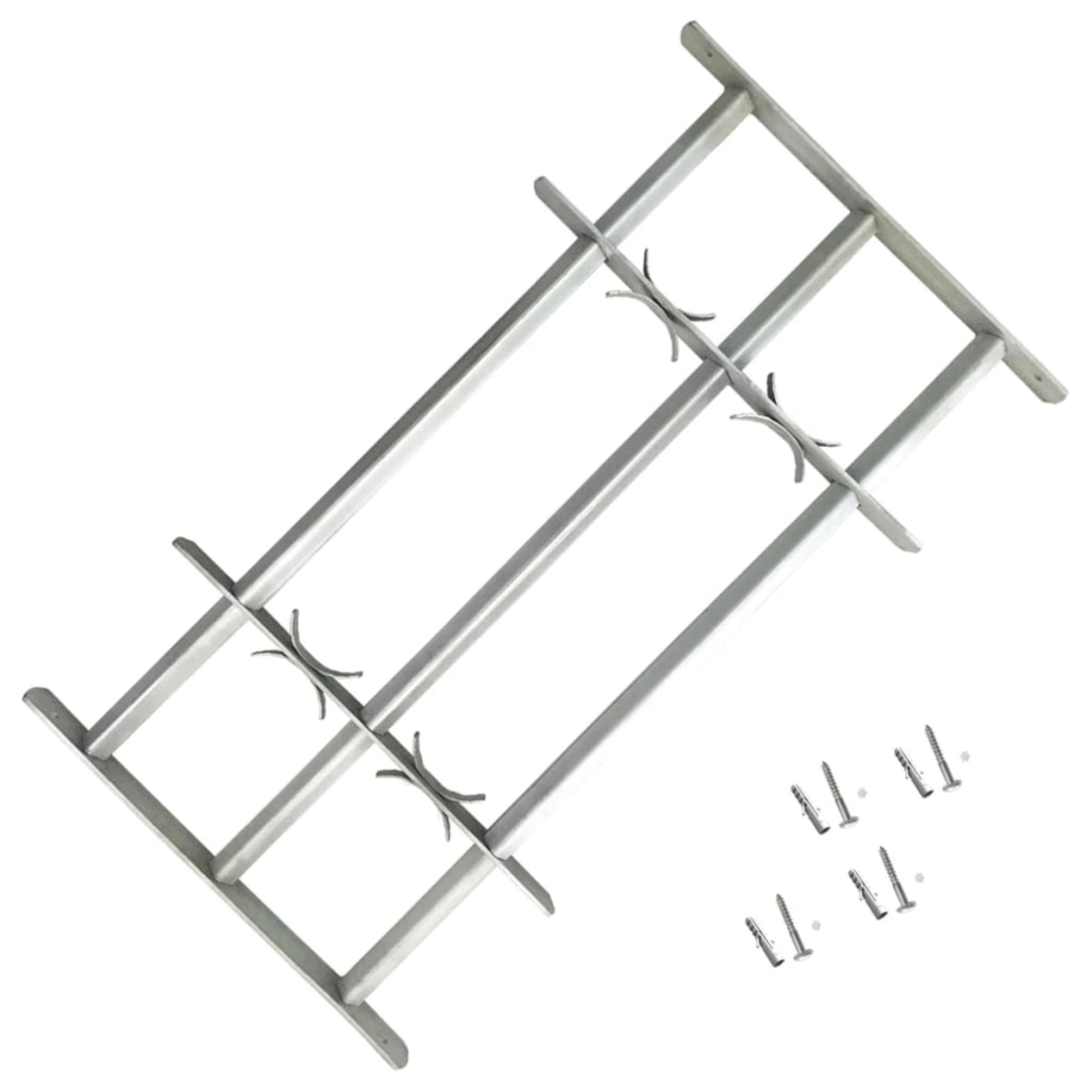 Gah-Alberts Secorino Style Window Grille - Extendable Blue-Galvanised Security Grill With Decorative Elements