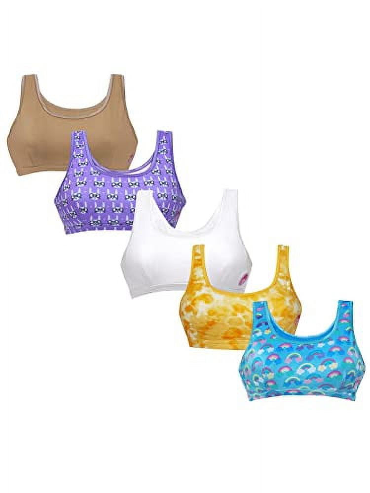 Dchica Girls Sports Training Bras For Teenager Single Front Layering