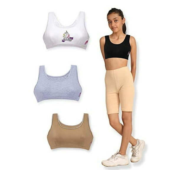 Dchica GirlsTraining Sports Teenager Bra Wide Strap Regular Fit 14-16 Years
