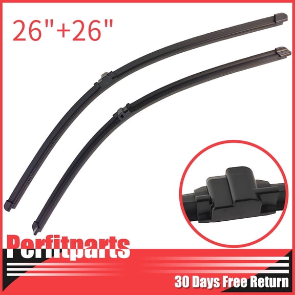 Dcmunx 2pcs Windshield Window Wiper Blade Set Assembly Front Side Rubber Kit 26" & 26" for CLK320 2004-2005,for CLK350 2006-2009,for CLK500 2003-2006,for CLK55 AMG 2003-2004,for C230 2004-2007