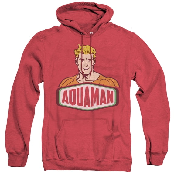 Dco/Aquaman Sign Adult Heather Hoodie Sweatshirt Red