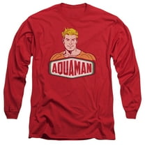 Dco/Aquaman Sign Long Sleeve Adult 18/1 T-Shirt Red