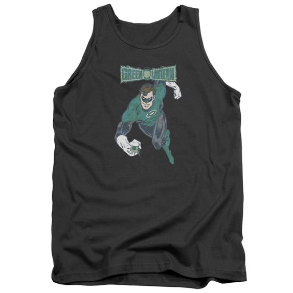 Dco/Desaturated Green Lantern Adult Tank Top Charcoal