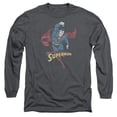 thumbnail image 1 of Dco-Desaturated Superman - Long Sleeve Adult 18-1 Tee - Charcoal- Small, 1 of 1