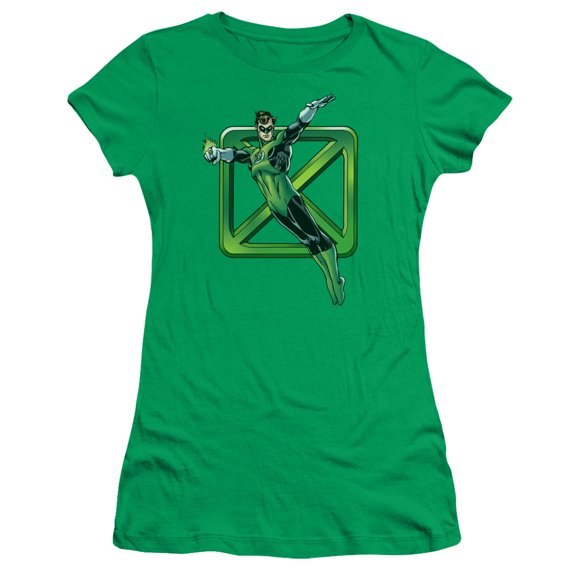 Dco - Green Cross - Juniors Teen Girls Cap Sleeve Shirt - Medium