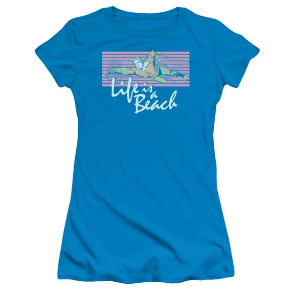 Dco - Life Is A Beach - Juniors Teen Girls Cap Sleeve Shirt - Small