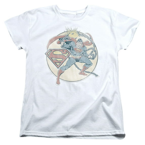Dco/Retro Superman Iron On S/S Women's T-Shirt White