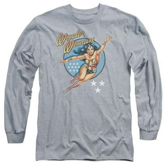 Dco-Wonder Woman Vintage - Long Sleeve Adult 18-1 Tee - Heather- 2X